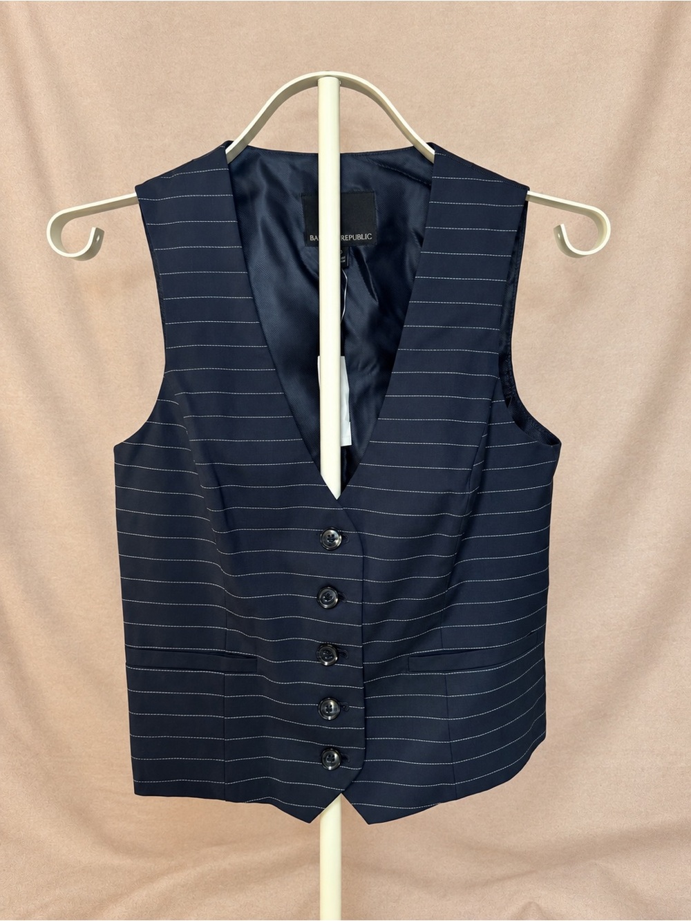 Banana Republic Navy Pinstripe Vest